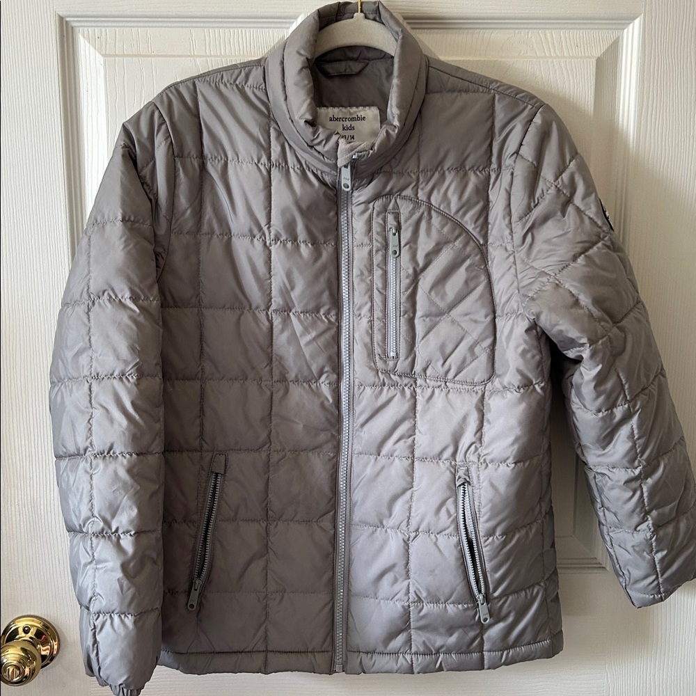 Abercrombie & Fitch Boys Gray‎ Lightweight Full Zip Jacket Coat Size 13-14Y